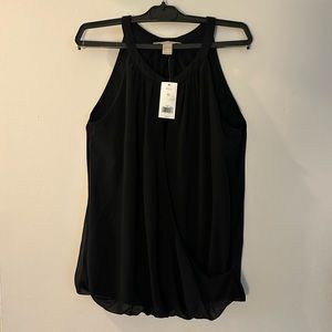 NWT Banana Republic Mixed Media Blouse Black Size XS